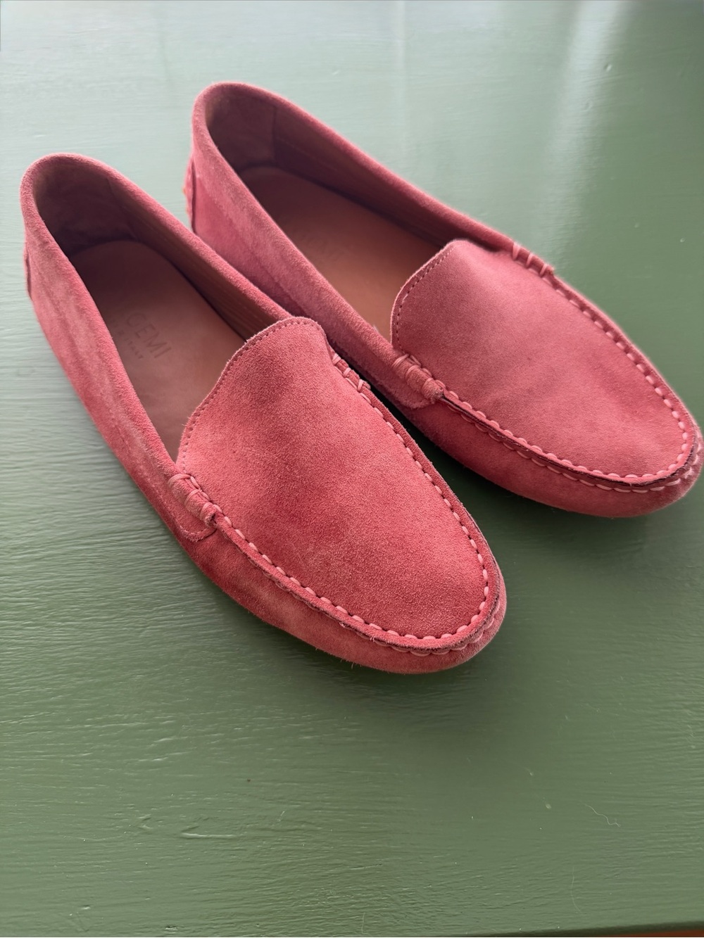 M. Gemi Pink Italian Suede Felize Loafer 37.5